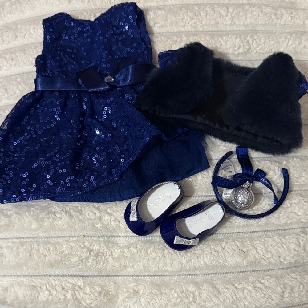 American Girl Navy Sequin Dance Costume Set